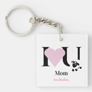 I love You Mum Cute Name Cartoon Keychain