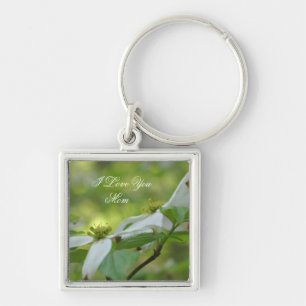 I Love You Mum Dogwood Flower Keychain