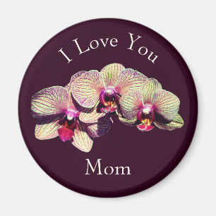 I Love You Mum Fancy Orchid Flowers Magnet