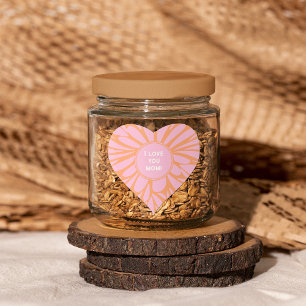 I love you mum floral burst pastel orange pink heart sticker