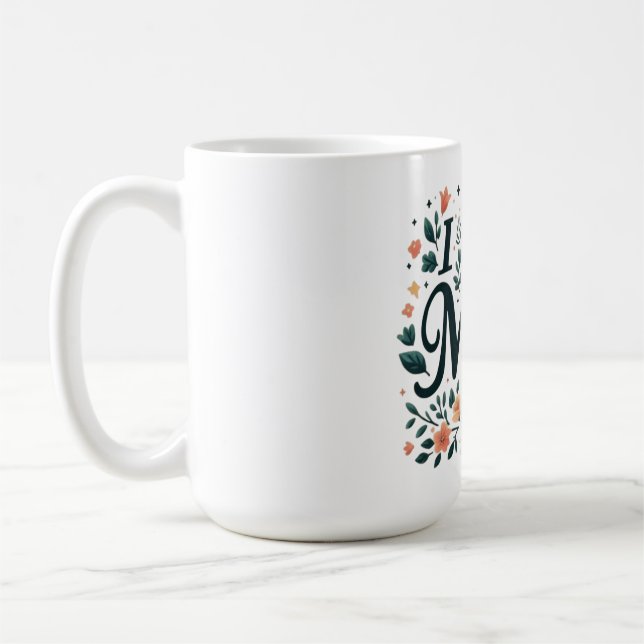 I Love You Mum - Floral Heart Coffee Mug (Left)