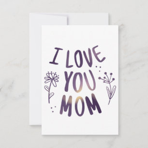 I Love You Mum Floral Mothers Day Gift Ideas RSVP Card
