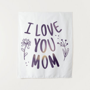 I Love You Mum Floral Mothers Day Gift Ideas Tapestry