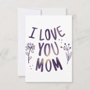 I Love You Mum Floral Mothers Day Gift Ideas Thank You Card