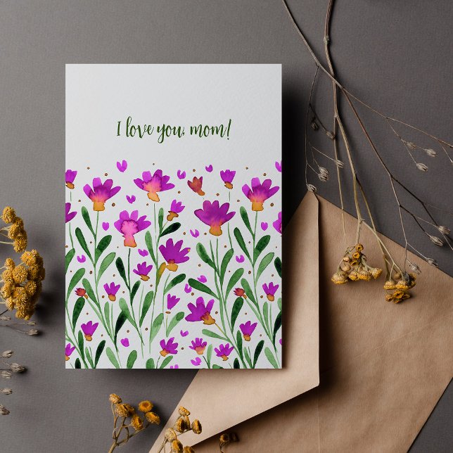 I love you mum forget me not flowers Mother's day Holiday Card (Creator Uploaded)