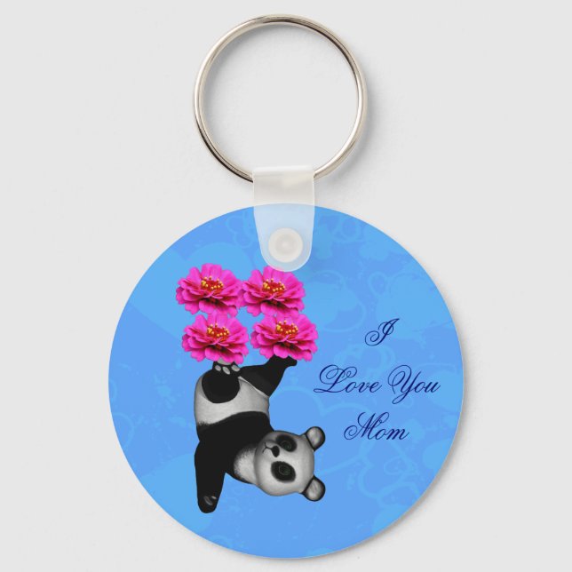 I Love You Mum Juggling Panda  Key Ring (Front)