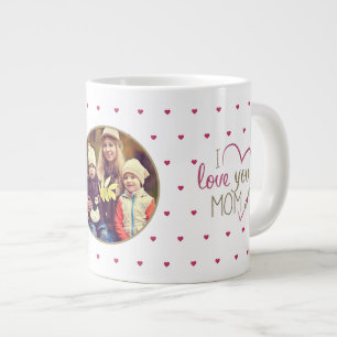 I Love You Mum Little Heart Photo Mother's Day Large Coffee Mug