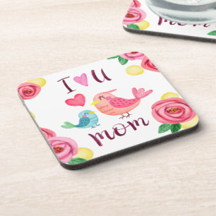 I Love You Mum Mother's Day Coaster
