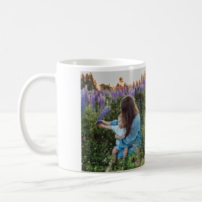 I love you mum mother's day elegant add photo text coffee mug (Left)