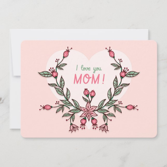  I Love You Mum Mother's Day Holiday Card (Front)