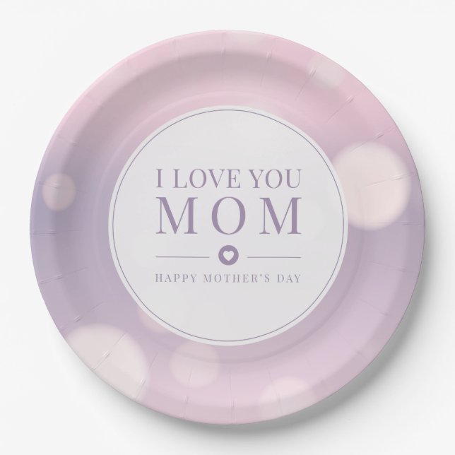 I Love You Mum Mother's Day | Paper Plate (Front)