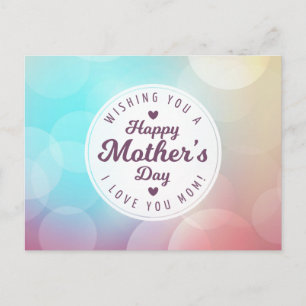I Love You Mum Mother's Day   Postcard