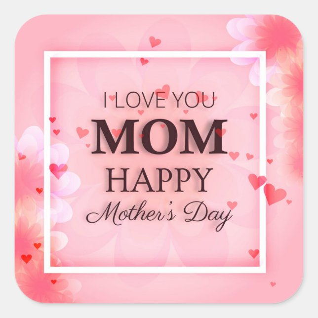 I Love You Mum Mother's Day Sticker Seal (Front)