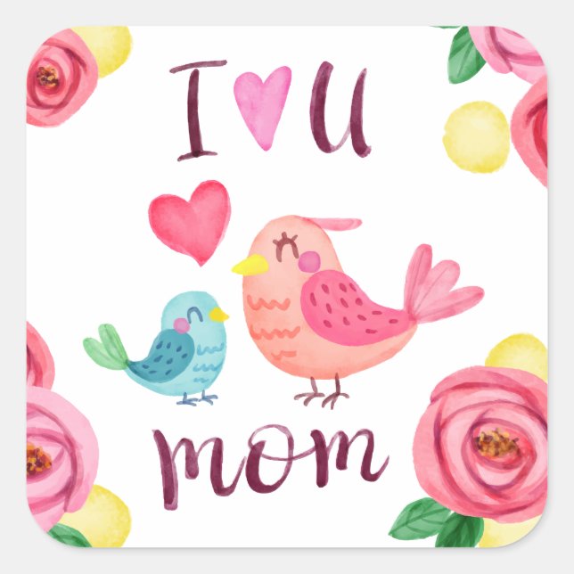 I Love You Mum Mother's Day Sticker Seal (Front)