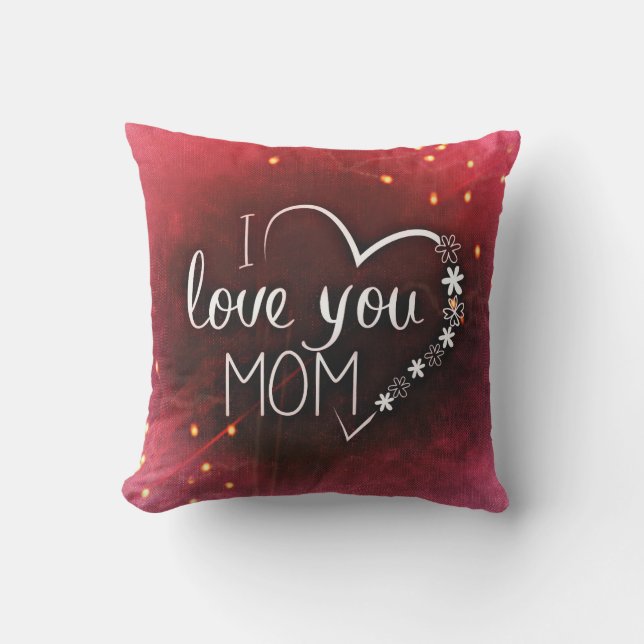 I Love You Mum Outdoor Throw Pillow (Front)