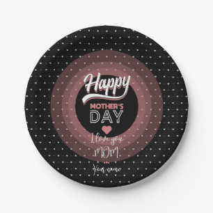 I love you mum paper plate