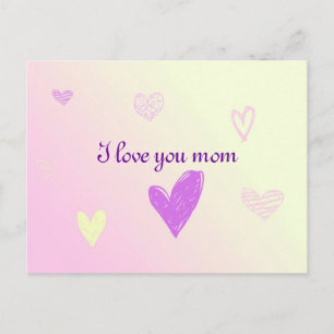 I love you mum postcard