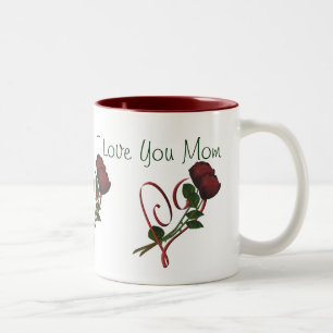 I Love You Mum Red Roses Heart Coffee Mug