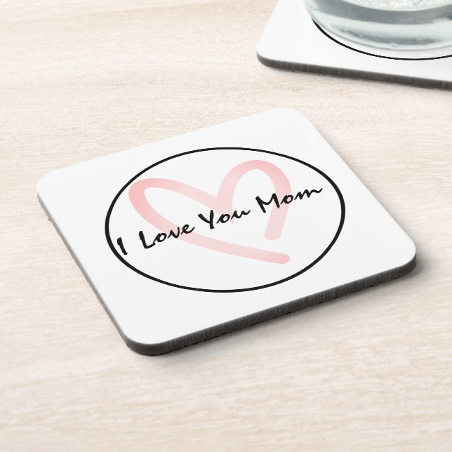 I Love You Mum Simple  Coaster (Left Side)