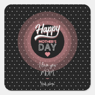 I love you mum square sticker