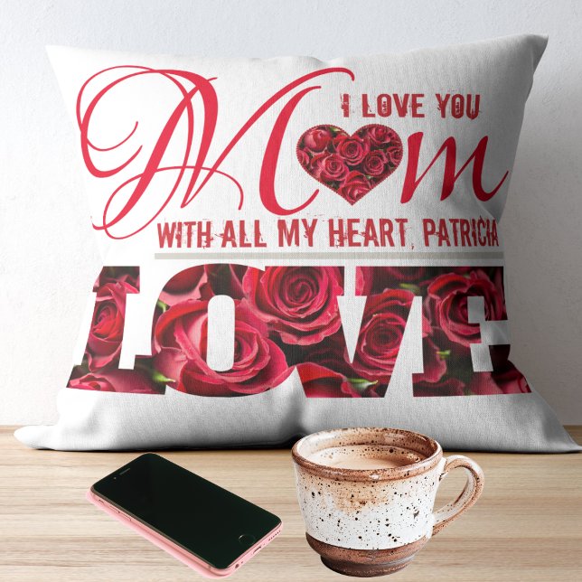 I Love You Mum Unique Elegant Modern Mothers Day Cushion (Creator Uploaded)
