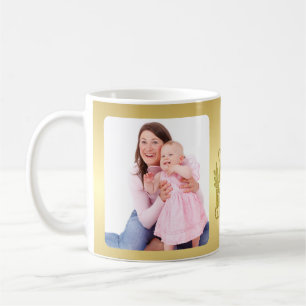 I Love you Mum With Gold Heart and Photos Coffee Mug