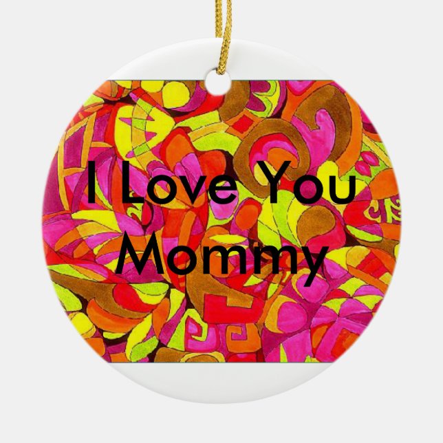 I Love You Mummy Ceramic Tree Decoration (Front)
