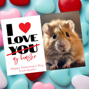 I love you my hamster funny Valentine's day Holiday Card