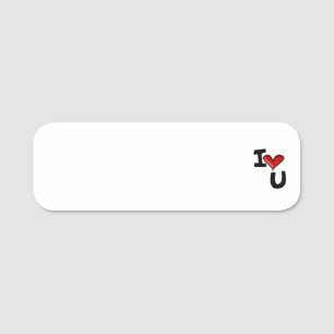 I love you name tag