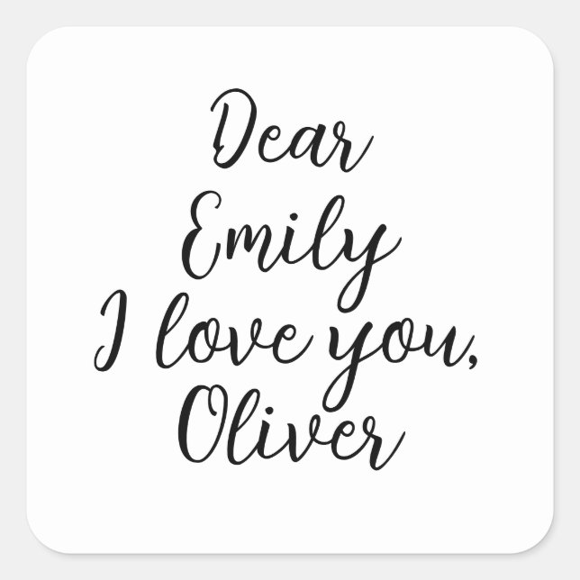  I Love You Name Template Square Sticker (Front)