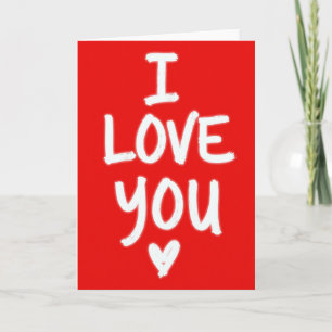 I Love You Neon Red Card