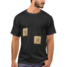 "I Love You" Notes Minimalist Black T-Shir
