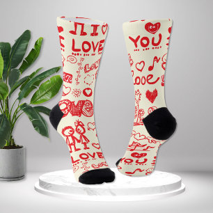 I Love You Novelty Socks