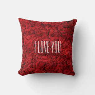 I Love You on a Bed of Roses Design Cushion