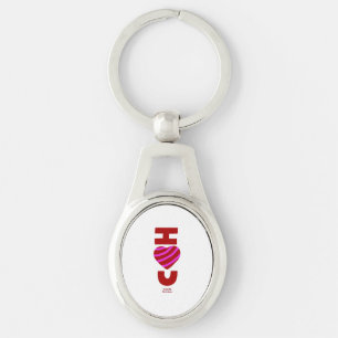 I Love You Oval Keychain