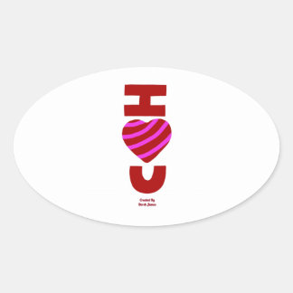 I Love You Oval Sticker