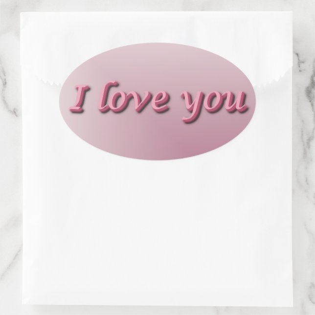 I love you. oval sticker (Bag)