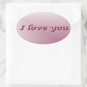 I love you. oval sticker