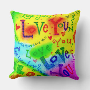 I LOVE YOU Painting Cushion