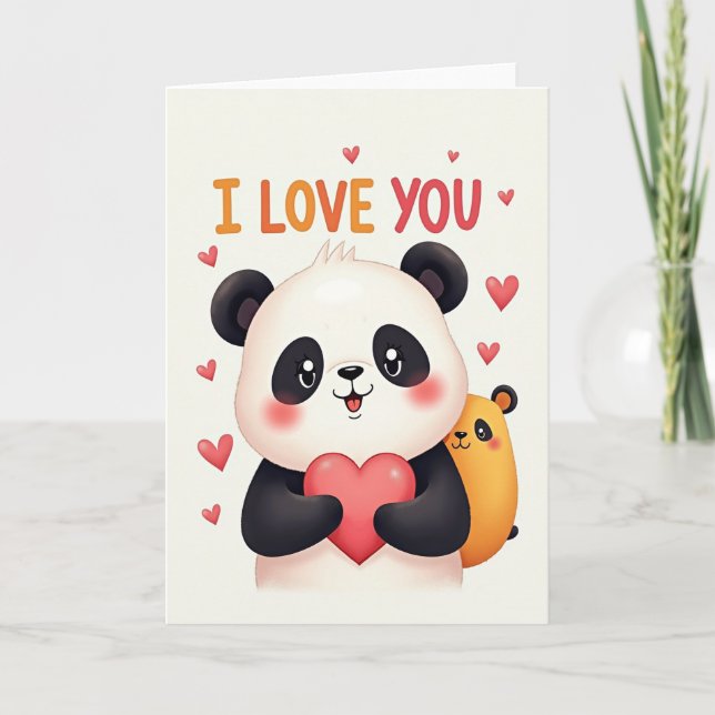 I Love You Panda Card (Front)