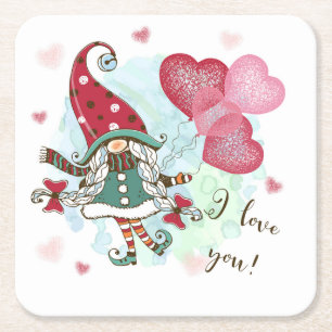 I love you Paper Coaster