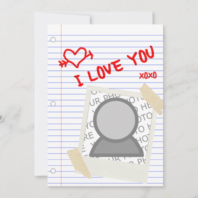 i love you paper invitation (Front)