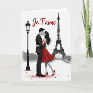 I Love You Paris Couple Card