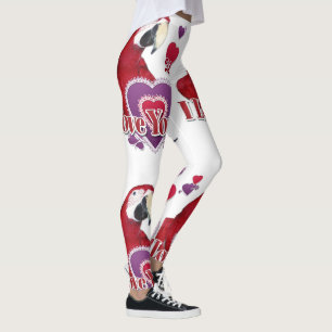 I Love You Parrot With Hearts Leggings