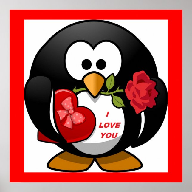 "I LOVE YOU" PENGUIN POSTER (Front)