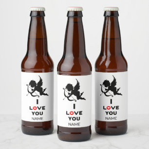 I Love You Personalised Beer Bottle Label
