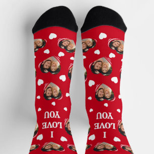 I Love You Personalised Couple Photo Socks
