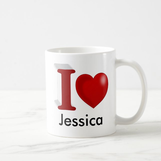 I Love You Personalised Valentines Day  Coffee Mug (Right)