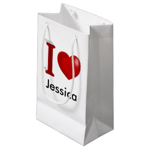 I Love You Personalised Valentines Day  Small Gift Bag