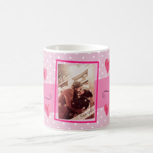 "I love you" photo pink heart  Coffee Mug